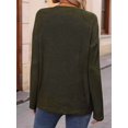 thumbnail image 6 of Womens Henley Long Sleeve Fall V Neck Fashion Dreesy Casual Tunic Sweaters Clothes Trendy Work Outfits  Green XL, 6 of 7