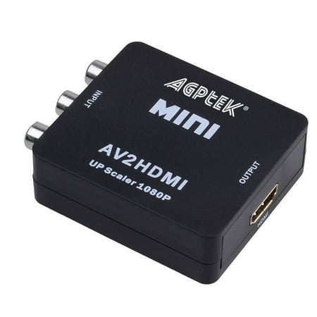 AGPtek Mini Composite AV CVBS 3RCA to HDMI Video Converter Adapter 720p (Best Avi To Mpeg Converter)