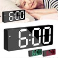 thumbnail image 2 of Reloj despertador con espejo LED para escritorio, reloj despertador de mesa a batería, regalo novedoso para cumpleaños, luz verde, 2 of 5