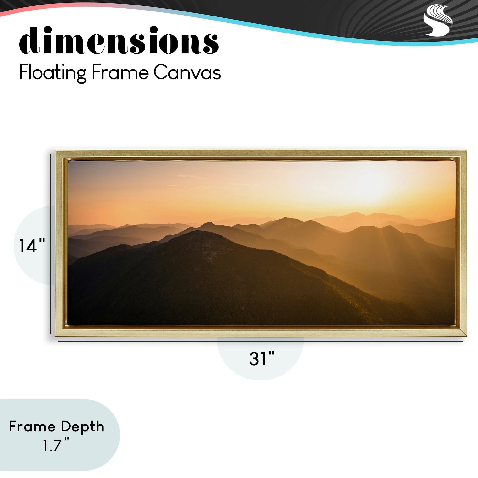 Stupell Industries Sunrise Over The Adirondacks Gold Framed Floater Canvas Wall Art, design by Jonathan Zaharek