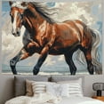 thumbnail image 2 of Orinice Horse Beach Sky Tapestry Wall Hanging Unique Style for Home Decor, Graphic Tapestries for Living Room Bedroom Apartment Farmhouse Dorm, Wall Art Tapestry 50x40inch, 2 of 6