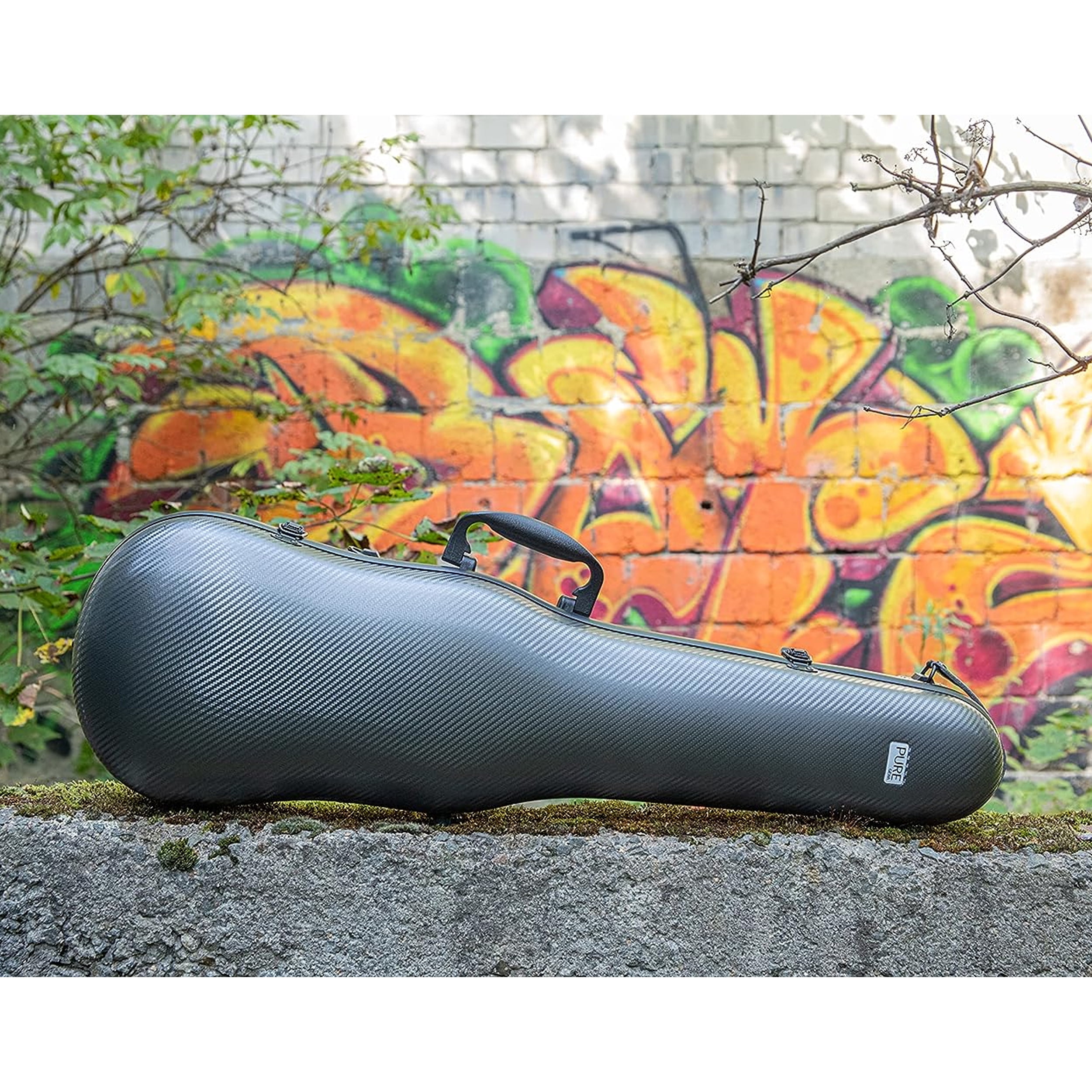 GEWA PURE 1.8 Shaped Violin Case w/ Polycarbonate Shell - Grey/Black