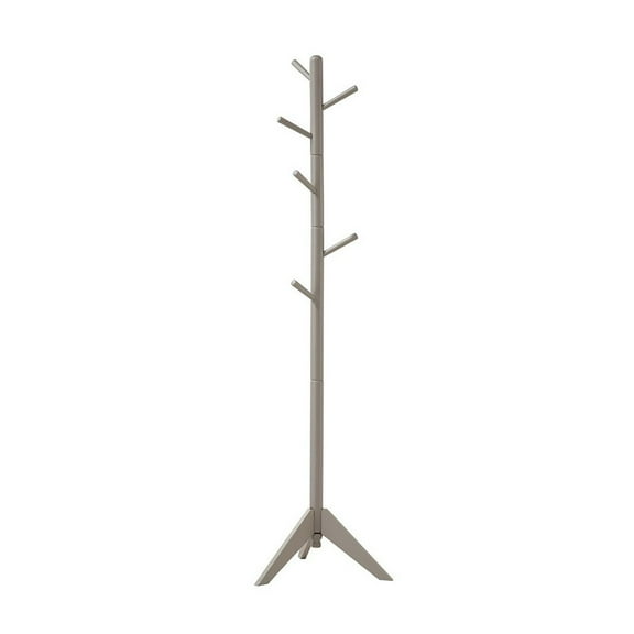 Well-Made Metal Coat Rack With Six Pegs, Gray