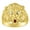 Garnet, variant on 14K Yellow Gold Lion Head Ring Diamonds in Eyes & Gemstones in Mouth Fun Designer Rings - Ruby Mens Jewelry Size 10
