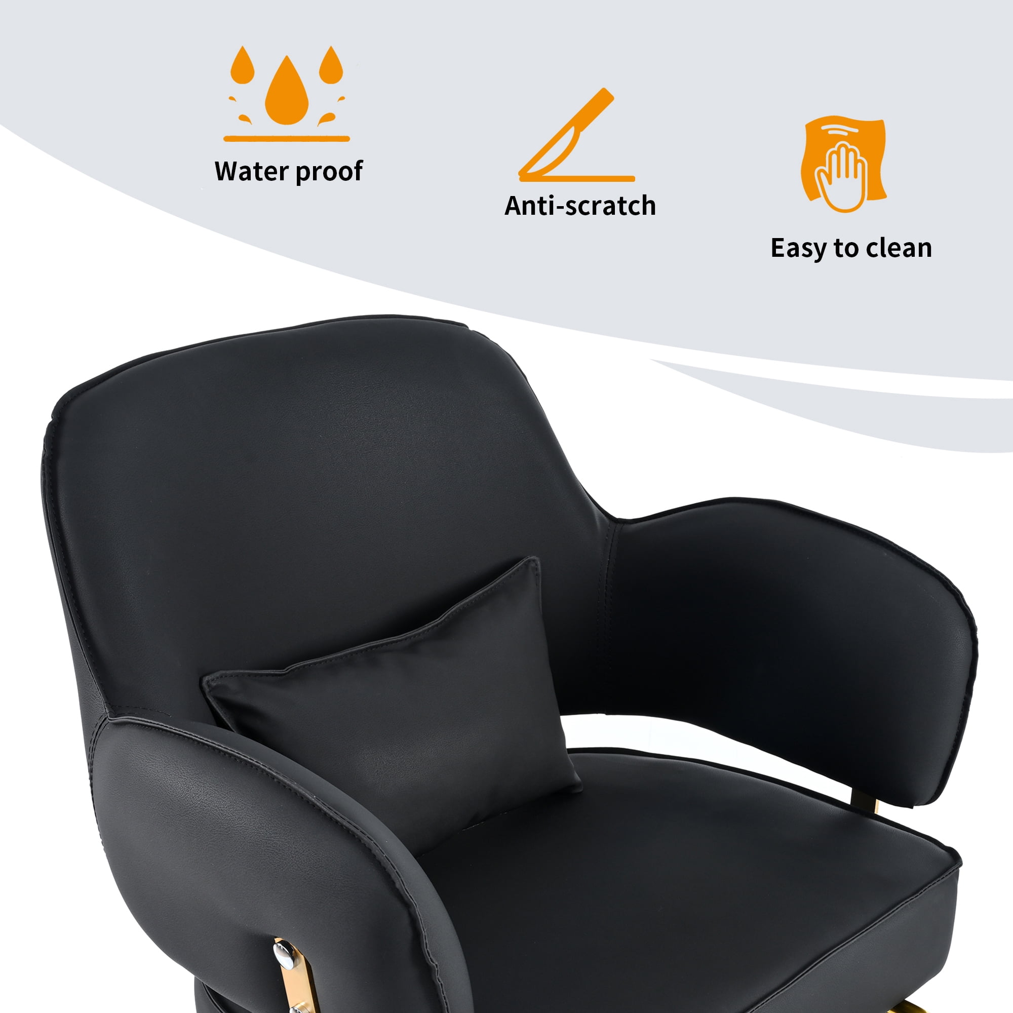 EUROCO 500LBS Barber Chair, Heavy Duty Salon Chair for Hair Stylist, Height Adjustable Hydraulic Hair Reclining Salon Chair, 360° Rotation, Multi-Function Shampoo Chair for Salon Barbershop