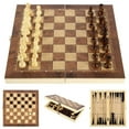 thumbnail image 4 of Wooden Foldable 3 in 1 Chess Backgammon Board Folding Game 29x29cm, 4 of 10