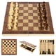 thumbnail image 4 of Tablero De Ajedrez Y Backgammon Plegable De Madera , Juego De Mesa Plegable De 34 X 34 Cm, 4 of 5