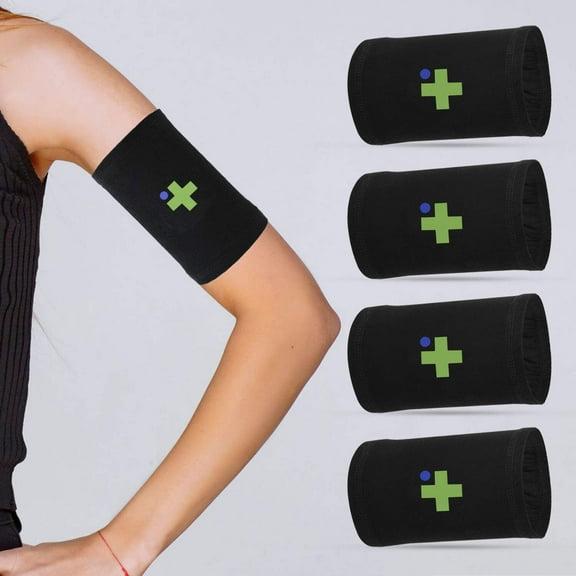 Overt Sensor Armband - Fits All CGM Devices - Kids  Adults - Black Large Band [4 pack]