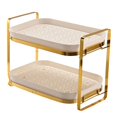 thumbnail image 3 of Estante de almacenamiento de 2 niveles, organizador de maquillaje para encimera, estante para , contenedor, taza, estante de secado, soporte para Blanco Macarena Estante de baño, 3 of 6