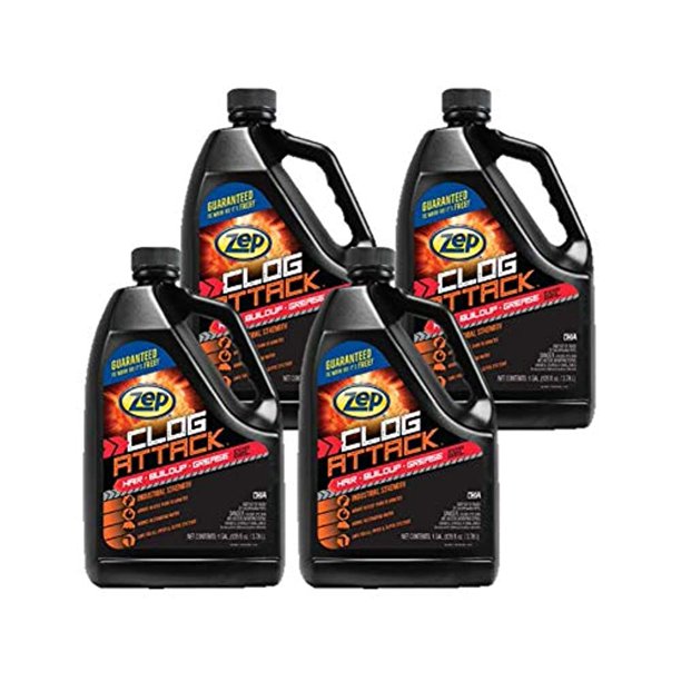 Zep Clog Attack Hair, Buildup, and Grease Remover Gel 1 Gallon (Case