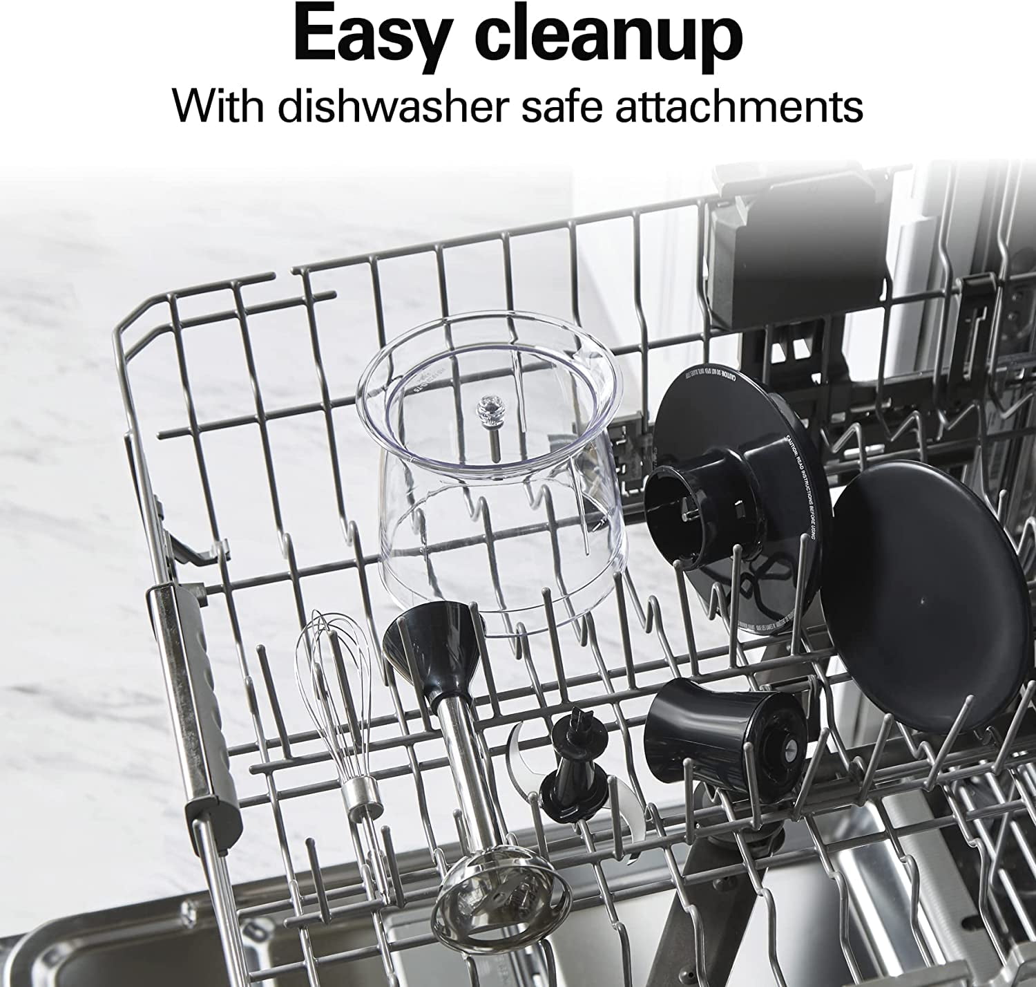 4-in-1 Electric Immersion Hand Blender with Whisk and Chopper Bowl, 2-Speeds, 225