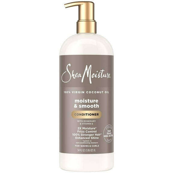 SheaMoisture Conditioner, Moisture & Smooth for Wavy, Curly Hair Strengthening & Frizz Control, 34 Oz Ea