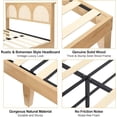 thumbnail image 4 of Queen Size Platform Bed Frame with Natural Rattan Headboard & Led Light, 4 of 7
