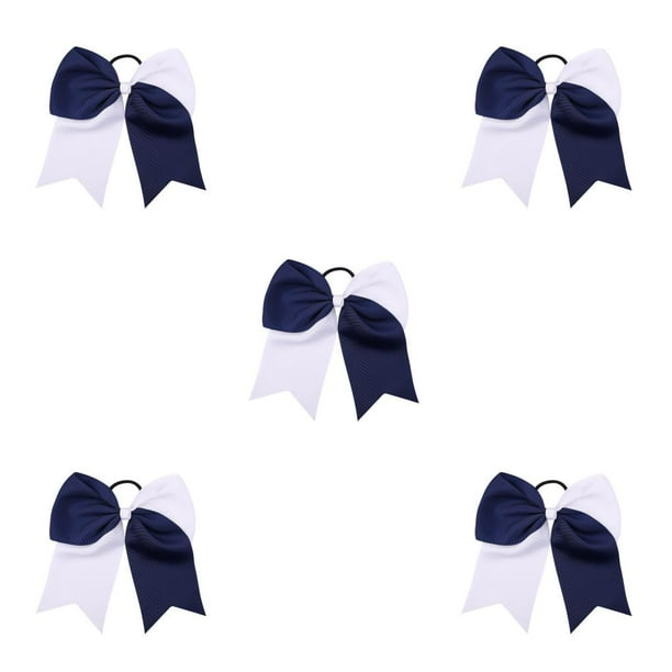 Sonducket Banda para el cabello grande Nudo de lazo Elástico Adornos a juego de color Coleta Titular Cabellos Cuerda Scrunchies Accesorios Azul Type2 NO2