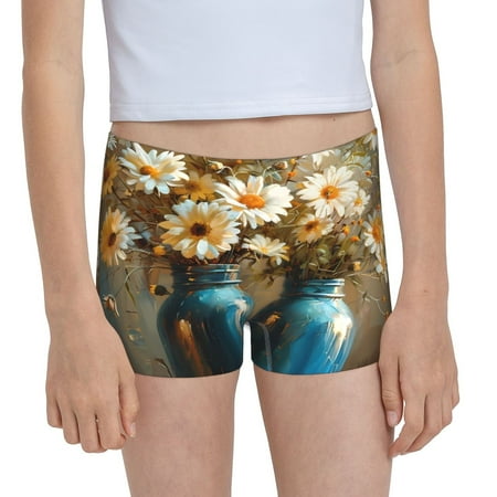 Pofeuu Rustic Daisy Mason Jars Print Soft Cotton Girls Boyshort panties Toddler Underwear-X-Large