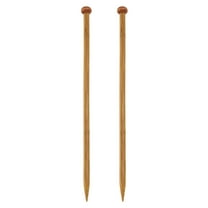 2Pcs 10mm Bamboo Knitting Needle Straight Single Pointed 14 Inch Long