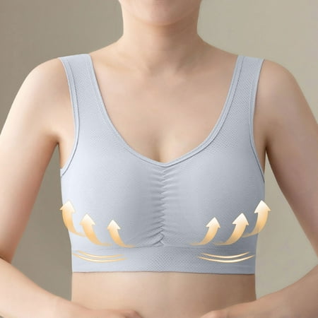 Blczomt No Wire Women s Bras Nursing Comfy Gray Push Up Bra