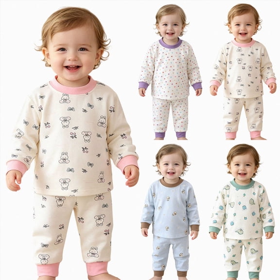 Toddler Girls Pajama Sets - Snug Fit Long Sleeve Shirring Sleepwear, Soft Breathable Kids Pjs,6-12 Months 12-24 Months 2t 3t 4t 5t 6t 7t 8t 9t Children(Purple,2-3 Years)
