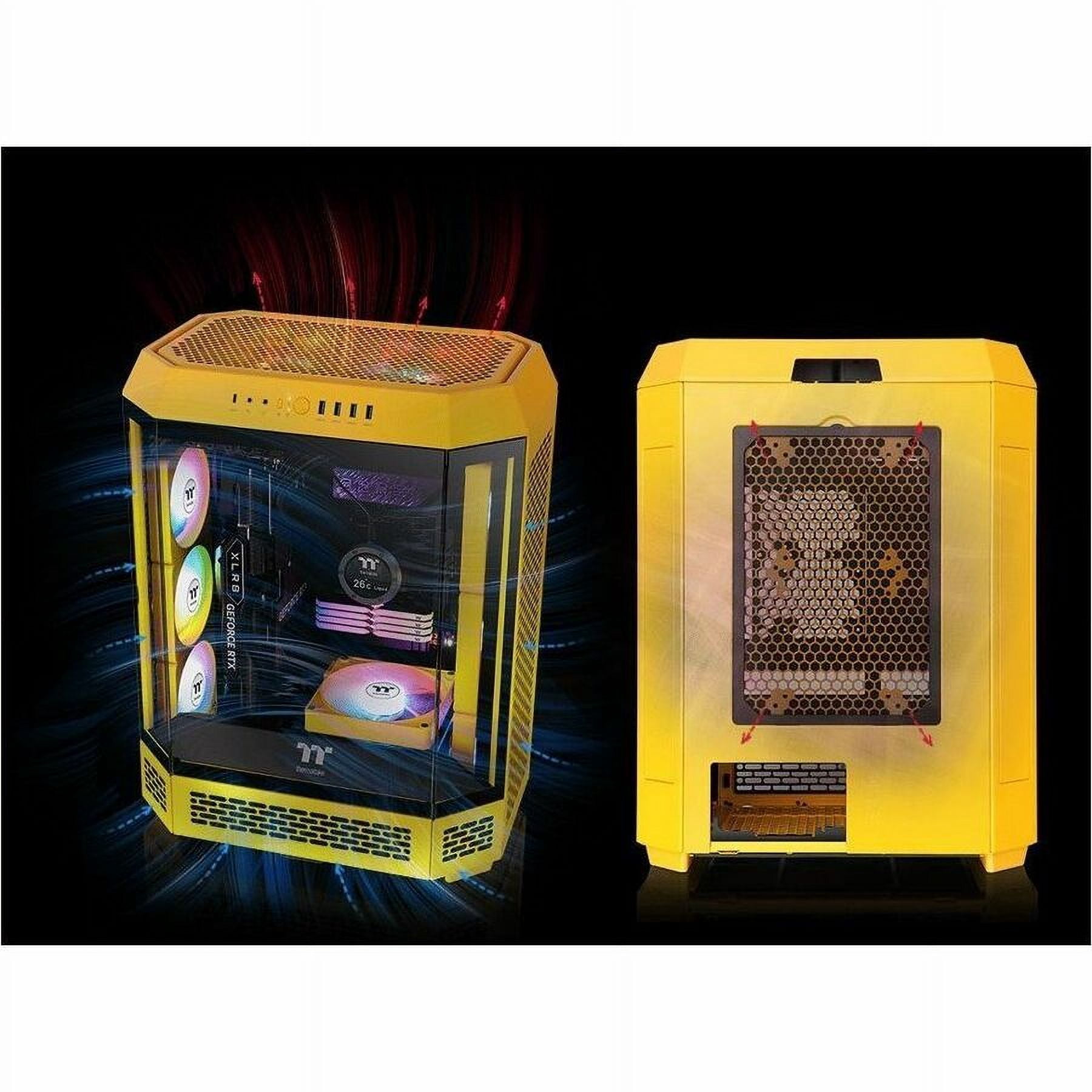 Thermaltake The Tower 600 Bumblebee Mid Tower Chassis - Mid-tower - Bumblebee - Tempered Glass, SPCC - 2 x 140mm Fan(s) Installed - Mini ITX, Micro ATX, ATX Motherboard Supported - 9 x Fan(s) Suppo...