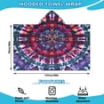 thumbnail image 2 of Colorful Tie Dye Pattern Hooded Bath Towel，50"x30" for Ages 3 To 12 Kids, Quick Dry Lightweight Soft Microfiber Hood Beach Towel Cover Up for Kids, 2 of 7