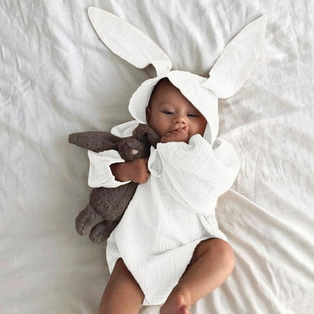 

Hunpta Infant 3D Baby Linen Romper Bunny Set Outfits Bodysuit Hat Ear Girl Boy Girls Romper&Jumpsuit