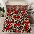thumbnail image 2 of Feelyou Cartoon Cherry Teen Twin Sheet Sets, Brown Cheetah Print Bedding, 3 Pieces, 2 of 7