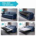 thumbnail image 6 of CECER 2-in-1 Pull Out Sofa Bed, Velvet Loveseat Sleeper Sofa Bed with Folding Mattress, Pull Out Couch Bed for Living Room, Full Size Sleeper Sofa for Apartment/Small Spaces- Blue, 6 of 6