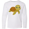 thumbnail image 3 of Inktastic Cute Smiling Turtle Illustration for Kids Long Sleeve Youth T-Shirt, 3 of 5