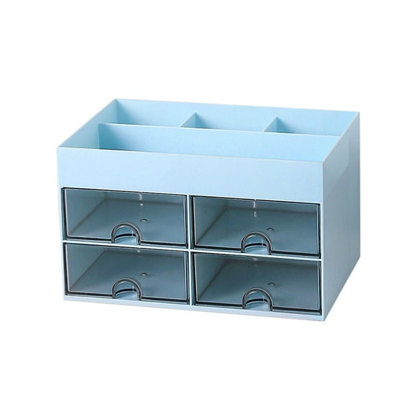 Contenedor organizador de almacenamiento perfecl escritorio azul