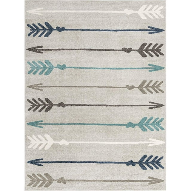 Unique Loom Autumn Wanderlust Arrows Area Rug 9' x 12' Rectangular Gray/Blue