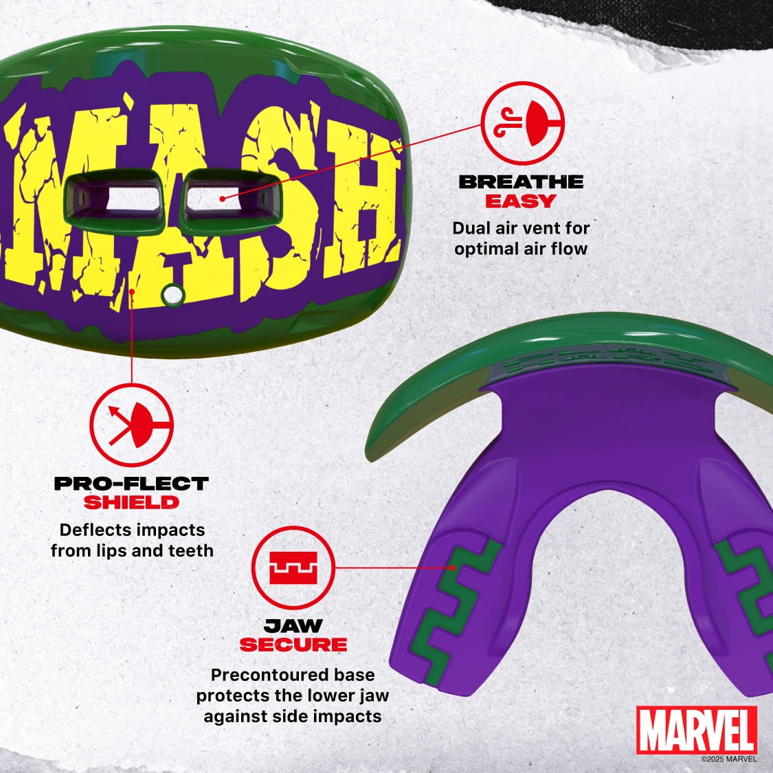 The Hulk Lip Guard, Football Mouth Guard with Detachable Strap