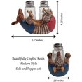 thumbnail image 2 of Urbalabs Western Armadillo, Barrel, Cowboy Boots Salt and Pepper Shaker Caddy Farmhouse Dinner Table Kitchen Ranch Decorations Rustic Cowboy Decor Hand Painted (Armadillo), 2 of 7