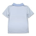 thumbnail image 2 of Millie Loves Lily Boys Blue Easter Stripe Short Sleeve Polo Shirt, Toddler Size 3T, 2 of 2