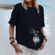 thumbnail image 2 of Blusa de manga corta con estampado de cuello redondo informal para mujer a la moda, Tops de verano Fridja ghk3827, 2 of 5