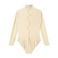 thumbnail image 6 of Alvivi Women's Solid Gymnastic Leotard Long Sleeve Bodysuit Tops for Exercise Acrobatics Dance Nude XXL, 6 of 7