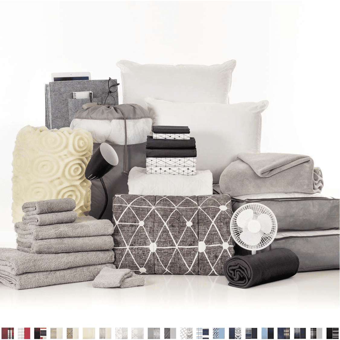 The Varsity Collection Destin Black 27 Piece Bedding Comforter Set Twin Xl Including Bonus Mattress Topper 2 Pillows Storage Set And 100 Cotton Towel Set By Ocm Walmart Com Walmart Com