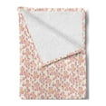 thumbnail image 2 of Floral Soft Flannel Fleece Blanket, Basic Form Five-Petal Flowers in Gradient Colors Feminine Nature Theme, Cozy Plush for Indoor and Outdoor Use, 60" x 80", Dried Rose Pale Orange, by Ambesonne, 2 of 5