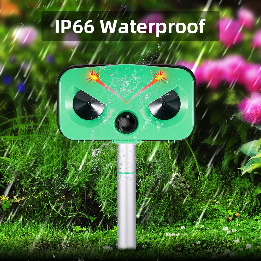 Jahy2Tech 2Pack Ultrasonic Outdoor Animal Repeller, Outdoor Solar Powered Animal Repeller Waterproof with Motion Sensor & Flashing Light