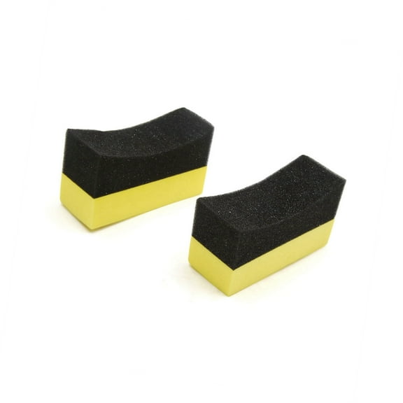 2 Pcs U Shape Tire Waxing Polishing Sponge Pads Tyre Clean Brush for Auto Car