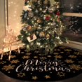 thumbnail image 3 of JOOCAR Christmas Tree Skirt, 36 Inch Black Gold Snowflake Stars Merry Christmas Christmas Tree Skirt for Christmas Tree Decorations Home Christmas Party Decorations, 3 of 5