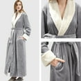 thumbnail image 5 of Clearance! robes for women terry cloth robes for women Womens Robe Soft Plush Bathrobe Fluffy Cute Long Coat Night Robe Big sales Grey, 5 of 5
