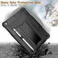 thumbnail image 3 of iPad 9th Generation Case, iPad 8th Generation Case, iPad 7th Gen Case, iPad 10.2" 2021/2020/2019 Case, 3 in 1 Heavy Duty Shockproof Rugged Protective Cover with Stand Pen Holder, Black, 3 of 3