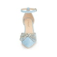 thumbnail image 6 of BLISSFUL STEP Women's Rhiness Bow Ankle Strap Stiletto Heel Pumps Sky Blue 7.5, 6 of 8