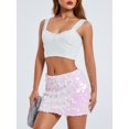 thumbnail image 6 of Cenuakty Women's Sparkle Sequin Skirt Glitter Mini Skirt Belly Dance Short Skirt Clubwear Festival Costume, 6 of 9