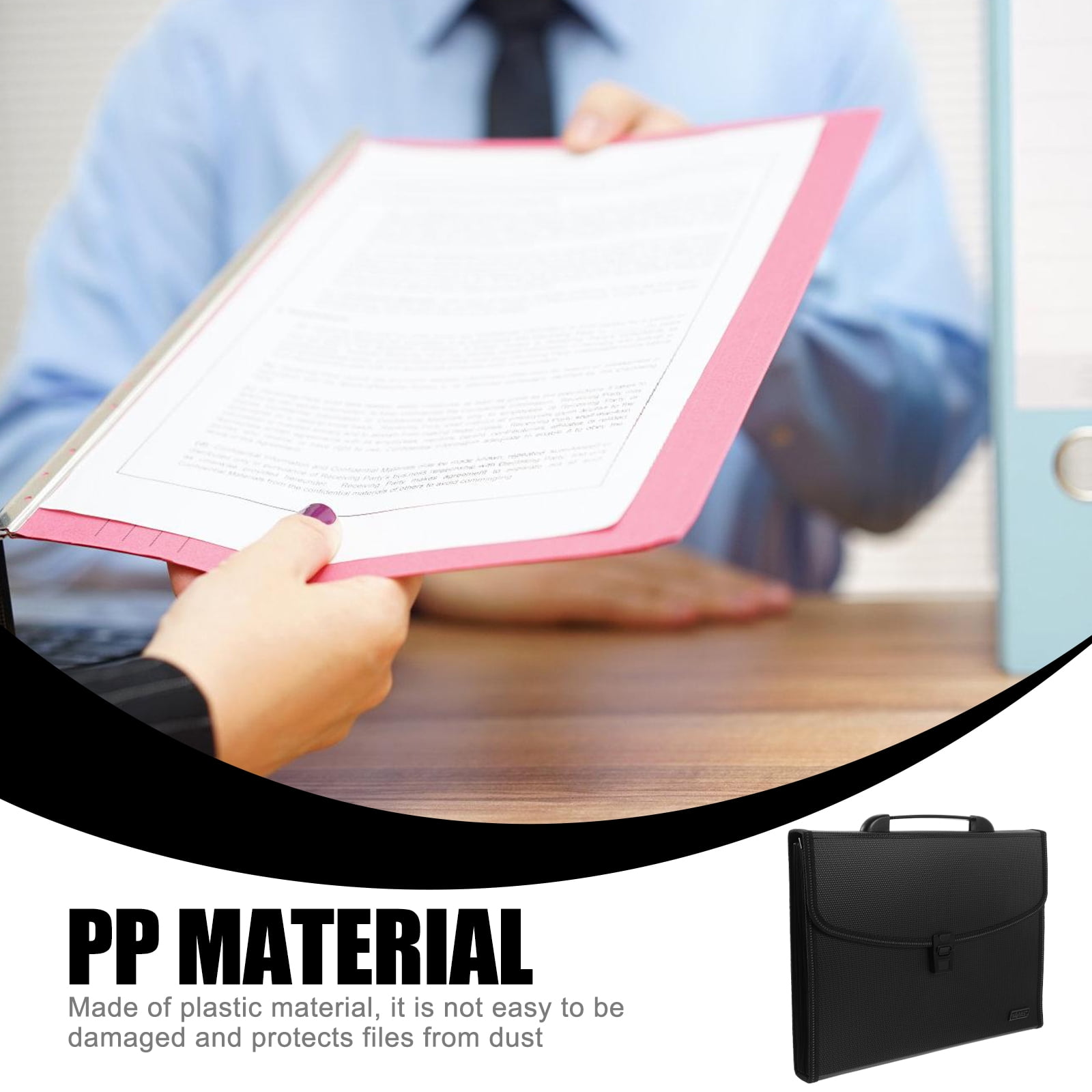 Set of 2 File Folder Tabs Office Files Black Pocket Folders