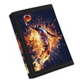thumbnail image 2 of CHAQLIN Basketball Trifold Card Wallet, Polyester Fabric Portable Pocket Wallet, Coin Purse Organizer for Kids Outdoor Sports Daily Use, 2 of 7