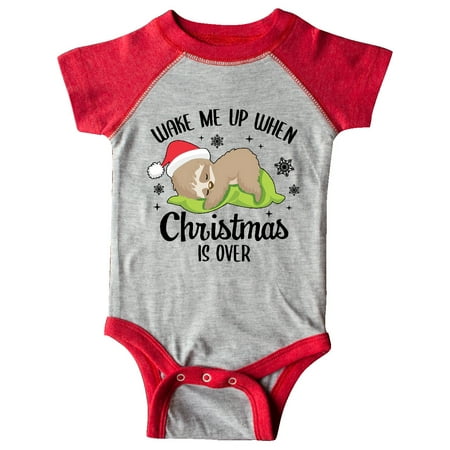 

Inktastic Wake me up when Christmas is Over with Cute Sloth Gift Baby Boy or Baby Girl Bodysuit