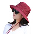 thumbnail image 1 of CNKOO Women Hat Solid Color Fasten String Wear-resistant  Shape Sunscreen Lady Sun Cap Outdoor Hat, 1 of 10