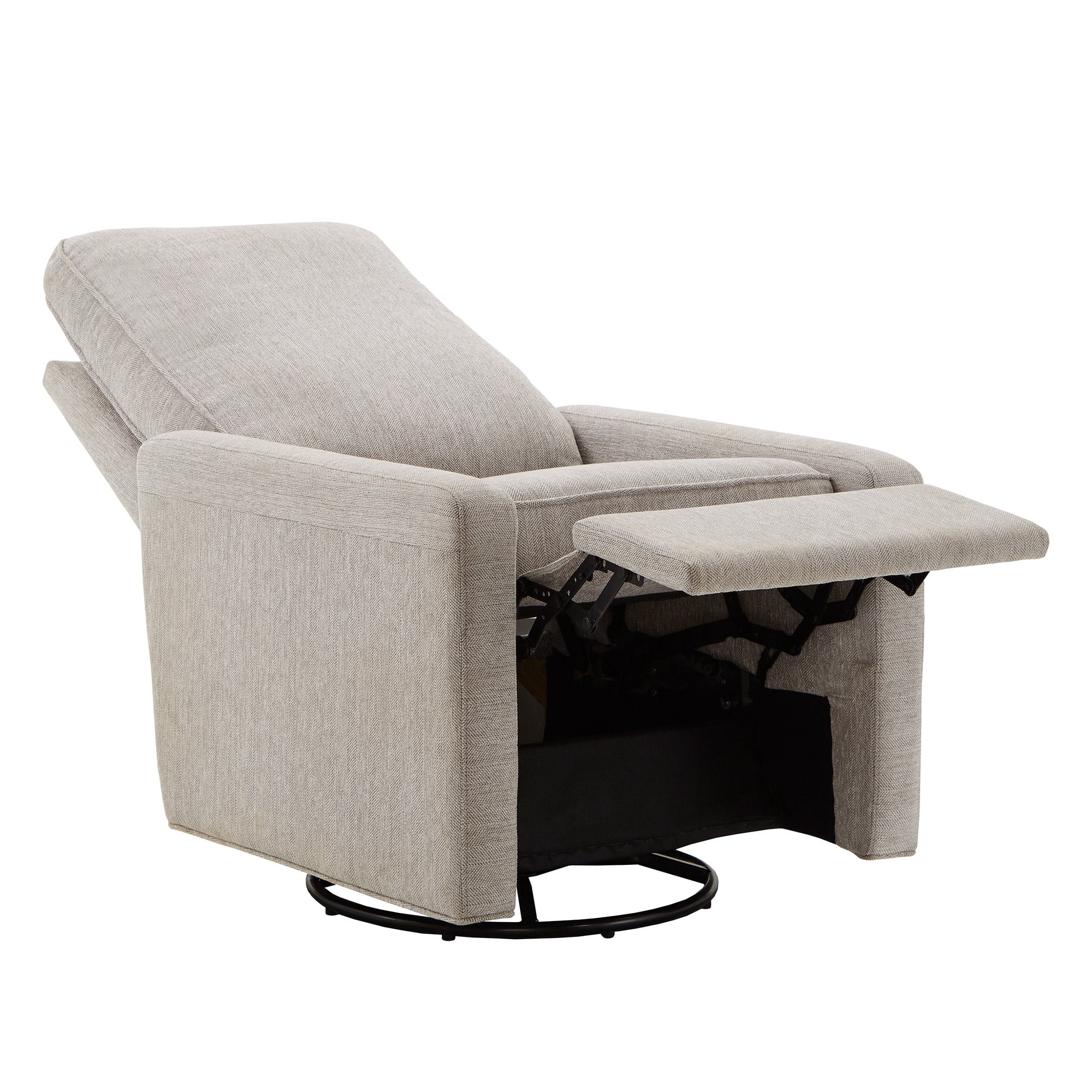 Weston Home Cleta Push Back Swivel Recliner Chair, Grey Fabric