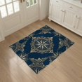 thumbnail image 3 of ODIKA 3'x5' Washable Accent Rug Pet Friendly, Non-Shedding Mat Compass Nautical Maritime Medallion Framed By Vintage Scrolls for Bedside, Bedroom, 3 of 7